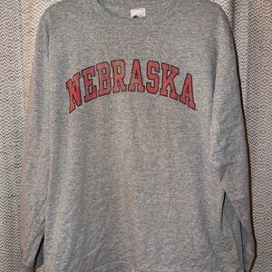 VINTAGE Steve & Barry's Gray Nebraska Long Sleeve